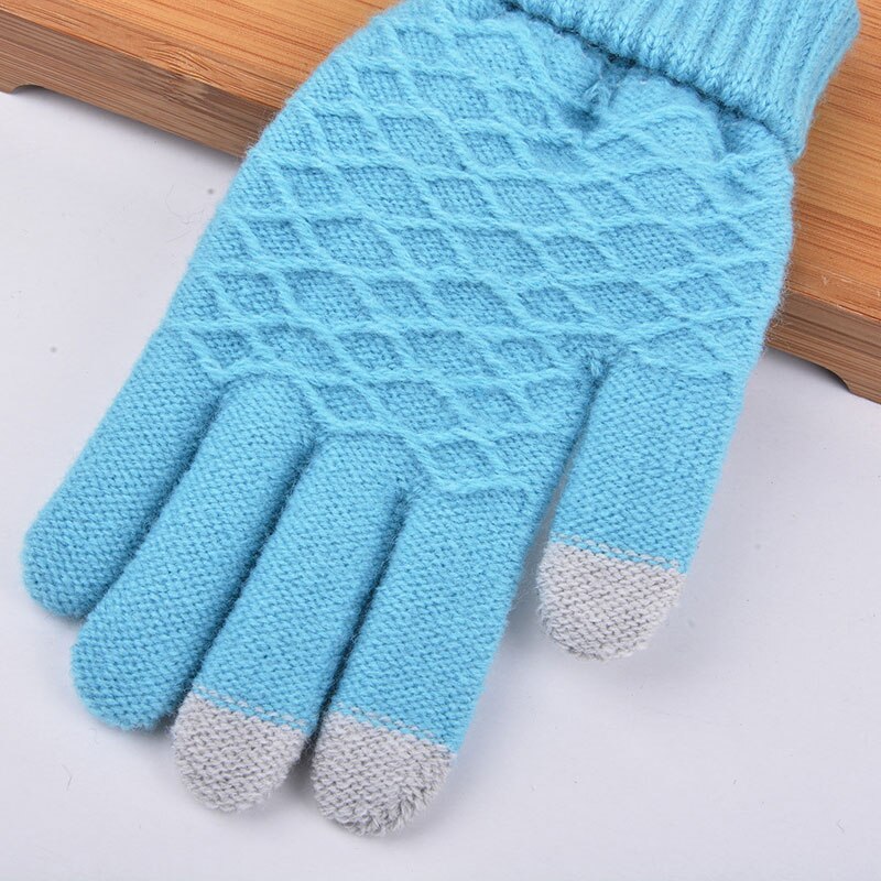 Magic Touch Screen Sensory Gloves For Women Gloves Girl Female Stretch Knit Gloves Mittens Winter Warm Accessories Wool Guantes