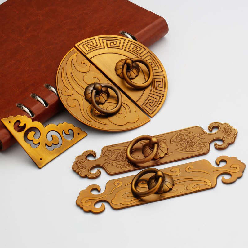 Manija clásica Marrón mate para armario, tirador chino antiguo para puerta de dormitorio, pomos decorativos para muebles, puertas interiores