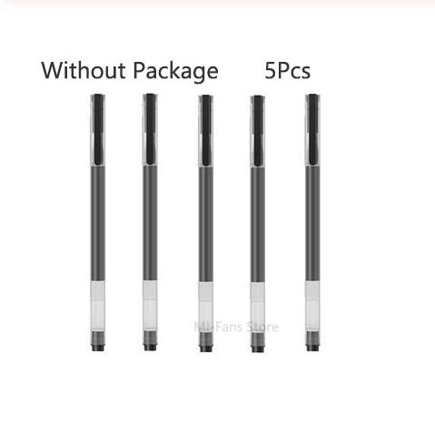 Xiaomi-Bolígrafo de Gel súper duradero, bolígrafo con signo de escritura de 0,5mm, recambio fluido de Suiza, bolígrafo de tinta roja y negra: 5pcs black ink pen