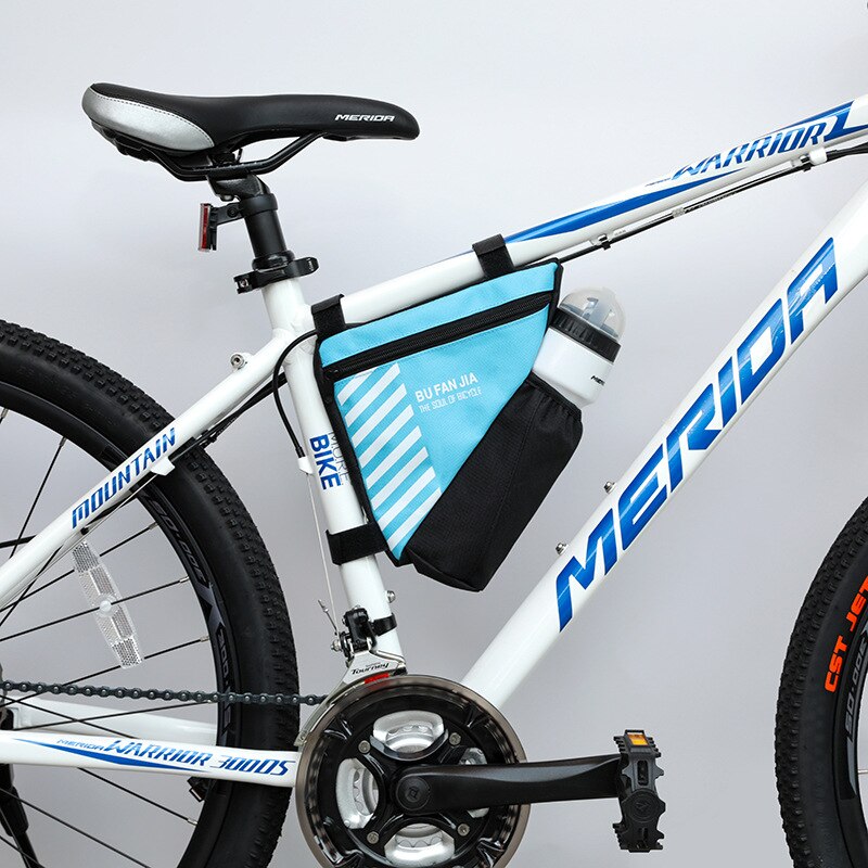 Bicycle riding bag Bicycle Bag Letter Print Triangle Storage Bag Multipurpose Saddle Bag for Bicycles with zipper bottle holder