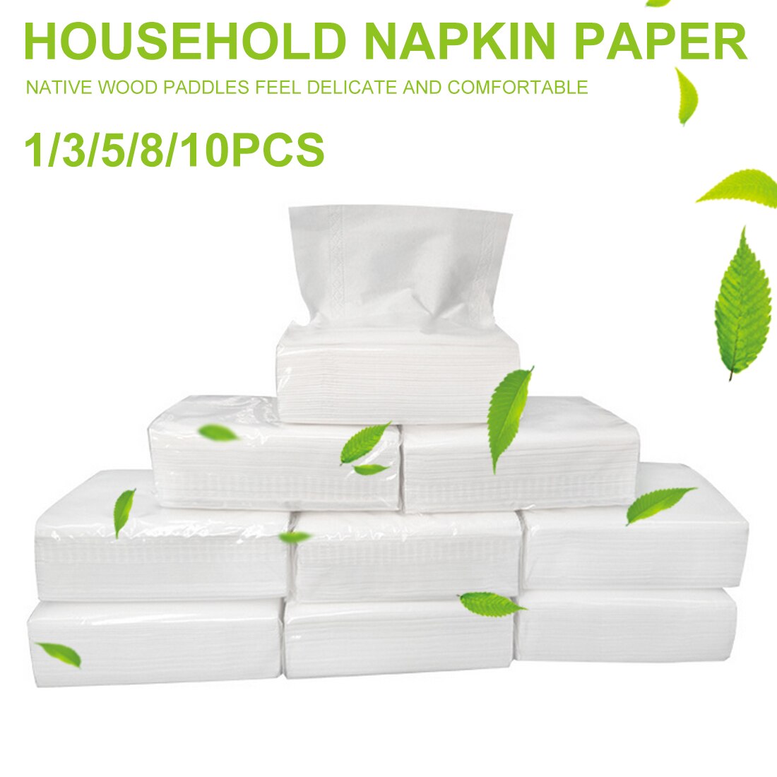 10pcs 3-layer Thickened Wood Pulp Paper Tissues Soft Disposable Napkins for Restaurant Hotel Paper Napkins Toilet Napkin Paper
