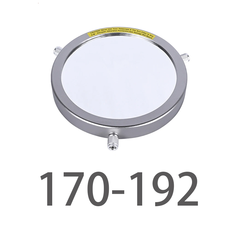 Filtro Solar de aleación de aluminio de diámetro fijo de 50mm a 225mm Membrana de película Solar lente 5,0 telescopio astronómico Bardo película Baade: 170-192MM
