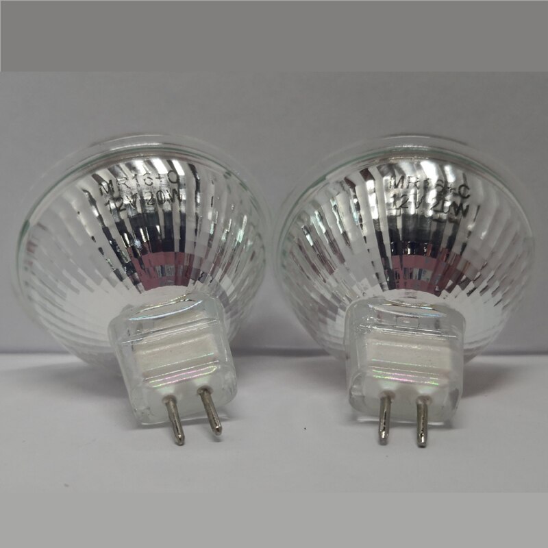 10pcs/lot MR16 Halogen Bulb 12V 20W Lamp Bulbs Warm White Light 2700K Lamp Replacement Spotlight Diameter 50mm