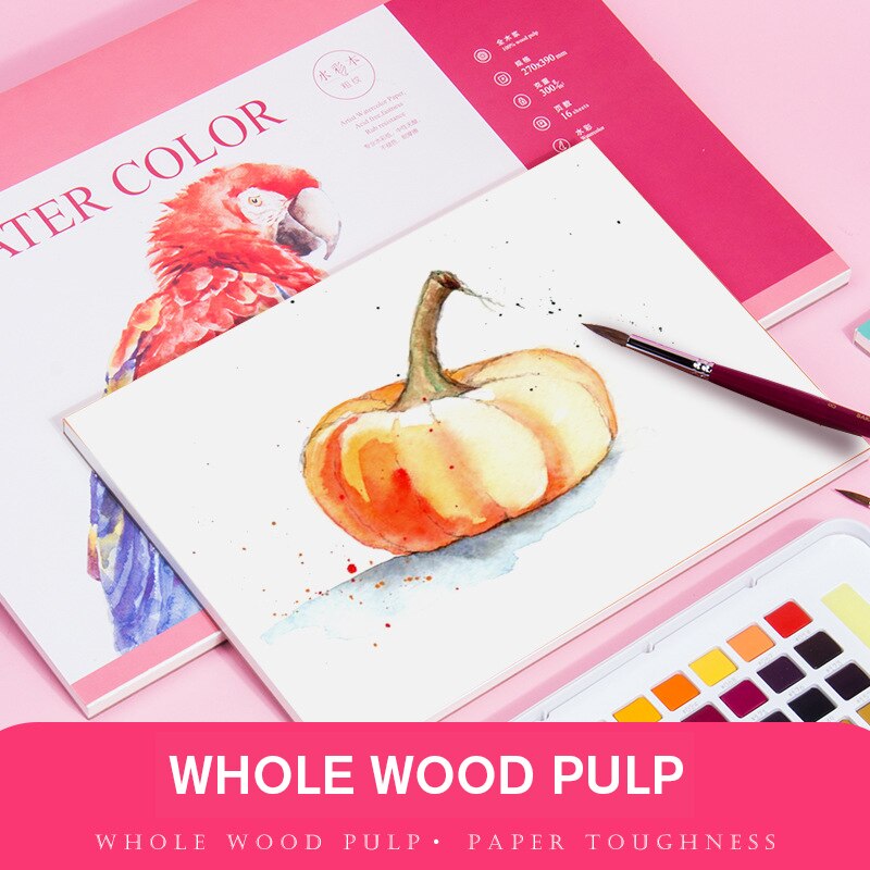 Papel aquarela profissional 100% algodão, pintura manual de 300g/m2, solúvel em água, para escritório, criativo, material escolar