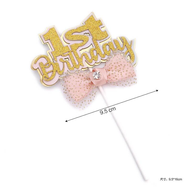 1 år 100 dagar 18 år rosett glitter papper tårta topper barn födelsedag dekoration tillbehör baby shower vuxen ceremoni: Gd1st
