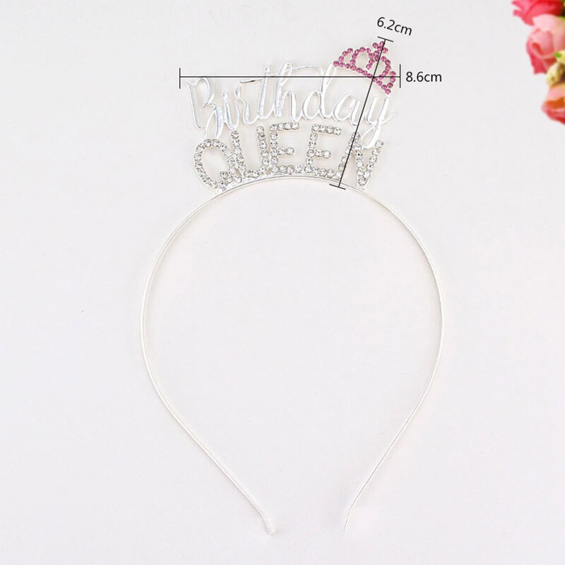 Birthday Queen Sash Crown Tiara Headband for Women Girls Happy 30th 40th 50th 60th 70th Birthday Party Decorations Favors