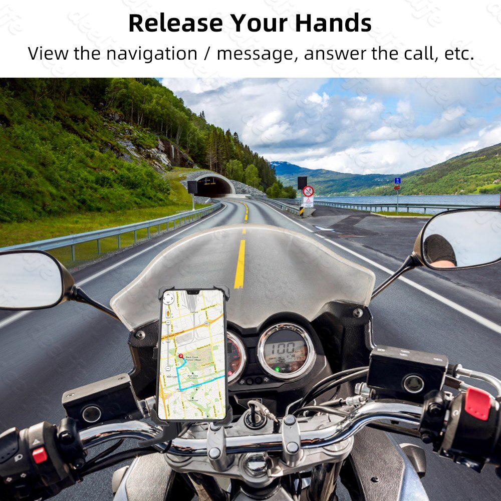 Deelife Mobile Phone Holder Motorcycle Wireless Charging with QC 3.0 USB Qi Charger GPS Navigation Mount Bracket