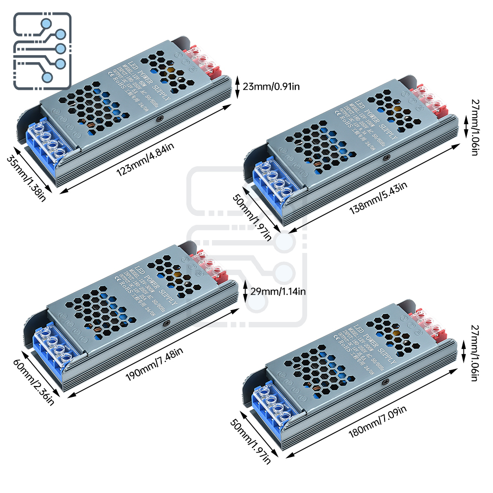 DC12V switching power supply LED driver power supply LED transformer light bar switching transformer converter AC180~250V