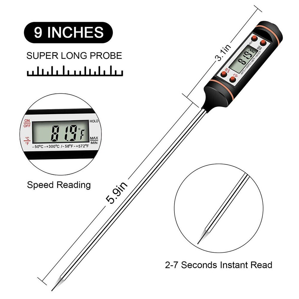 HJLIAN Thermometre Numerique LCD Etanche Pliable Pour Aliments Et Viandes Ideal Pour La Cuisine Le Barbecue Le Lait Et Les Grillades HJLIAN Thermometre Numerique LCD Etanche Pliable Pour Aliments Et Viandes Ideal Pour La Cuisine Le Barbecue Le Lait Et Les Grillades