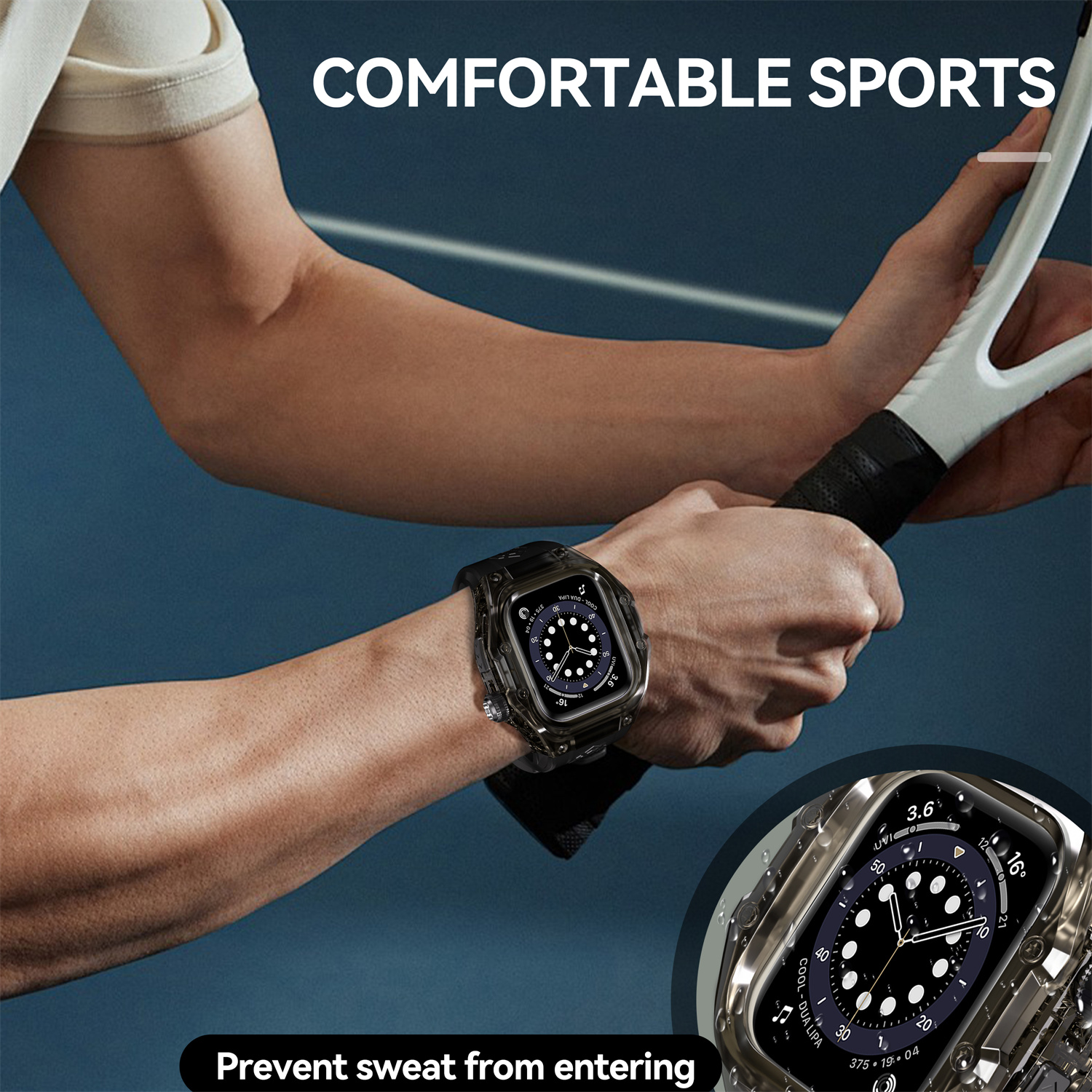 ShellBox IP68 wasserdichtes Sportuhrengehäuse für Apple Watch Serie 10, für iWatch 46 mm S10 Silikonarmbandgehäuse Tauchen und Schwimmen