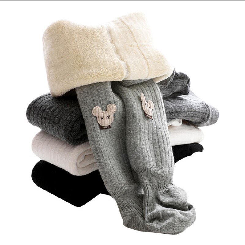Winter Panty Voor Meisjes Gebreide Katoenen Geribbelde Baby Meisje Kousen Zachte Ademende Kinderen Panty Geschikt Voor 0-10Yrs