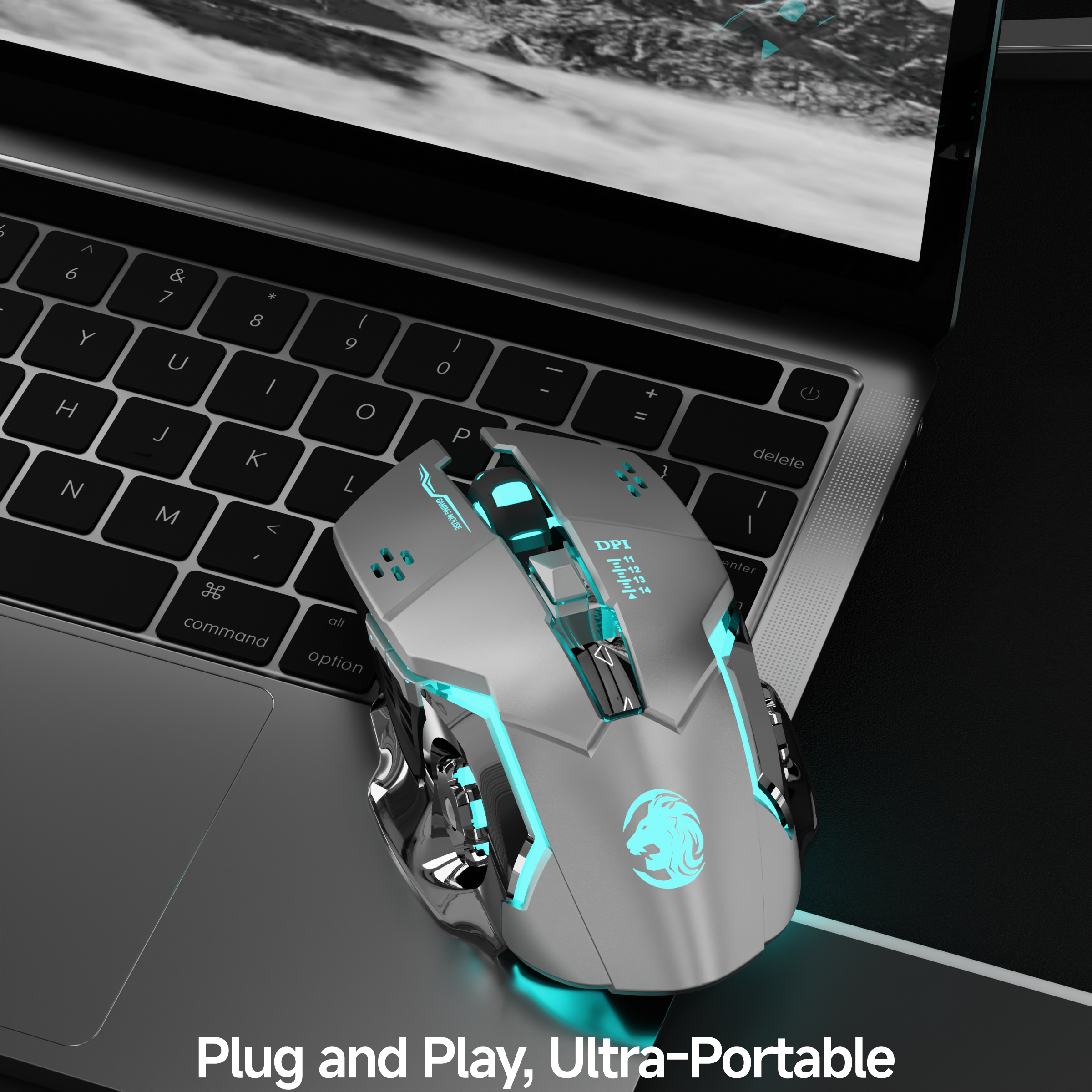 Eweadn  g306 spillmus, stillegående, trådløs bluetooth, for spilling og kontor, ergonomisk, komfortabelt grep, for pc, bærbar pc, e-sport