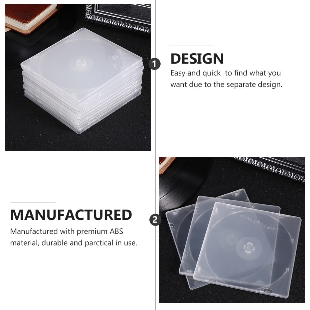 25 Pcs Ultrathin DVD Case Transparent CD Package Portable CD Storage Box for Home Cinema