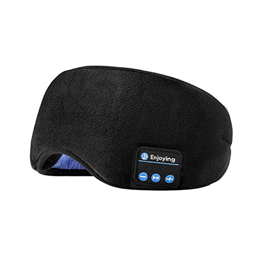 Sleeping Eye Mask Cotton Set White Noise,3D Music Eye Mask, Wireless Bluetooth 5.0, HD Stereo Speakers For Insomnia Sleepers: Black
