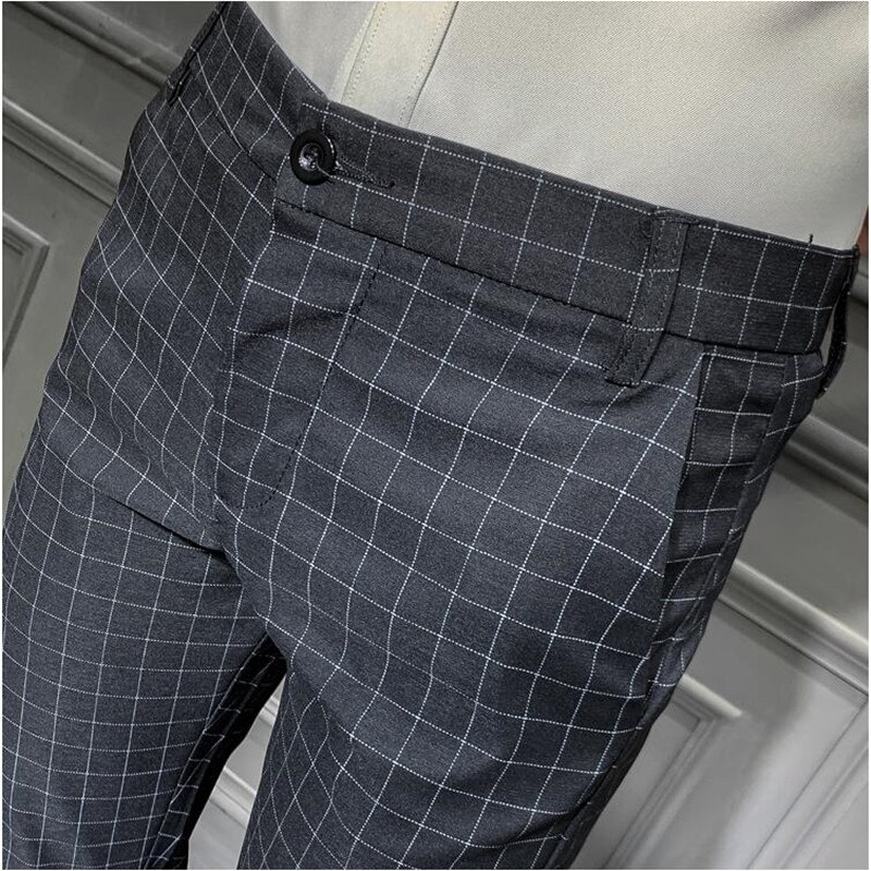 Vårbukser herre business casual straight dress bukser kjole herrebukser slim fit fritidsbukser grå svart