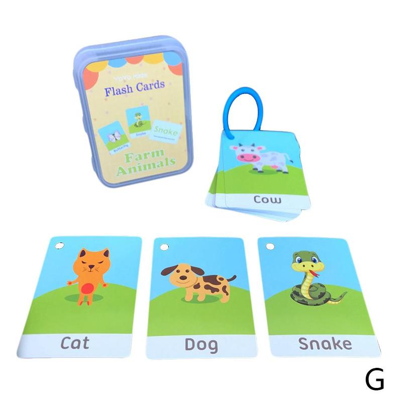 Early childhood English word learning cognitive memory cards Shape Flash cards: Zoo Animals