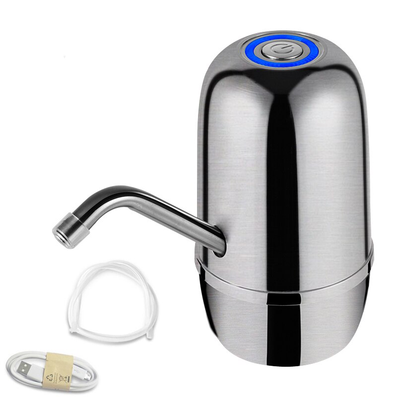 Dispensador De Agua Fria Electrico Embotellada Bottled Drinking Cold Water Dispenser Tap Electric Dual Pumps Faucet For Bottles: Light Grey