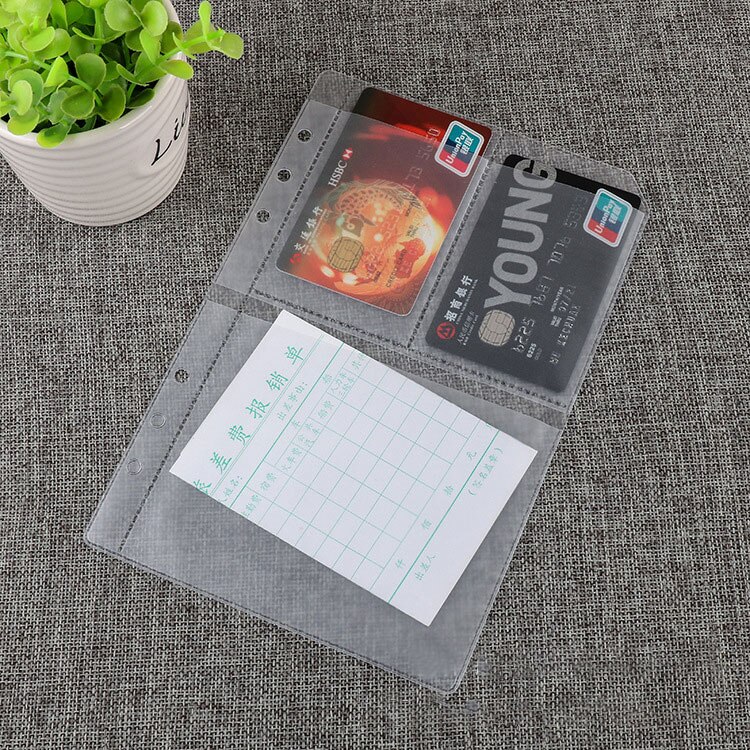 10PCS Plastic A5 Ring Binder Inserts Refill Pocket 6 ring Binder A5 A6 Sleeves Binder Pocket with Zipper: A5 Size J 10pcs