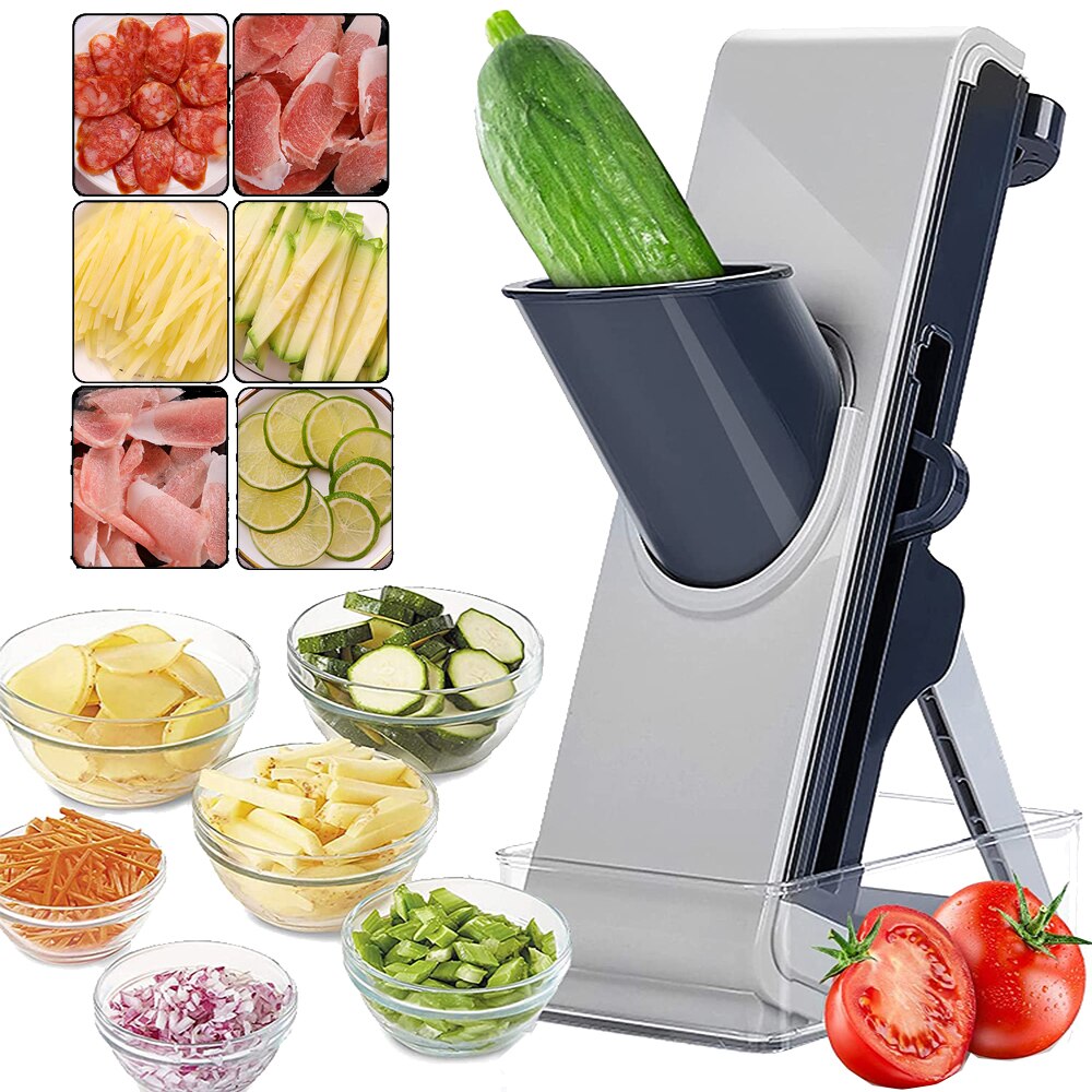 Multifunctional Vegetable Slice Cutter Mandolin Manual Cutter Chopping Knife Cut Fruit French Fries Cut Meat Household Tools