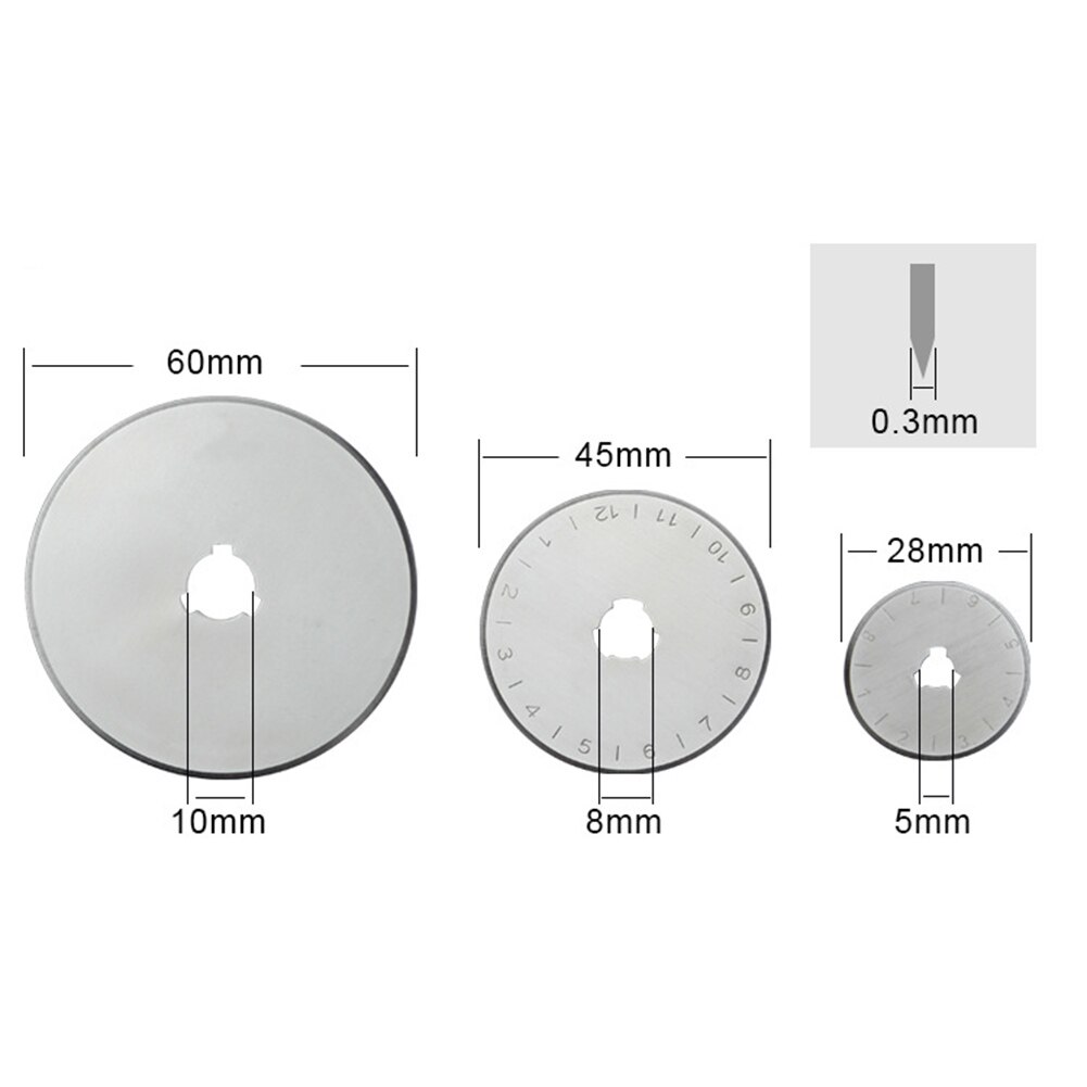 10PCS 28/45/60mm Rotary Cutter Blades Sharp Leather Blade Set Blade Fits For OLFA Fiskars DAFA Truecut Cutter Patchwork Tool