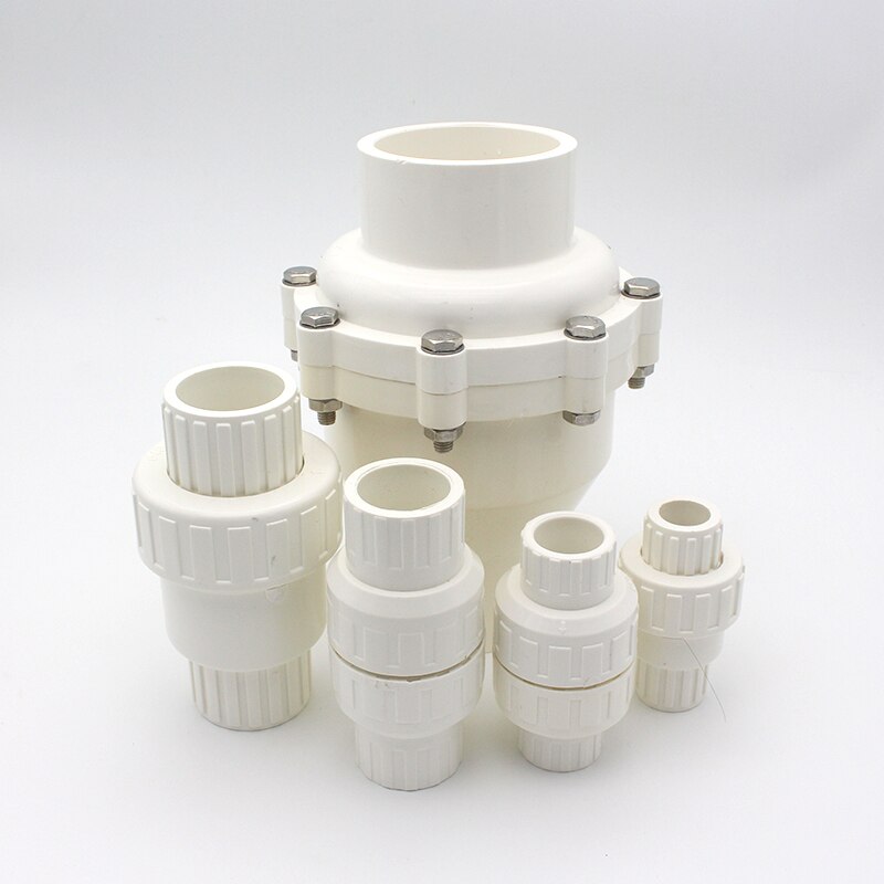 NuoNuoWell PVC Water Pipe Check Valve Socket Union Non-Return Quick Coupler Slip X Slip Schedule 20/25/32/40/50/63mm