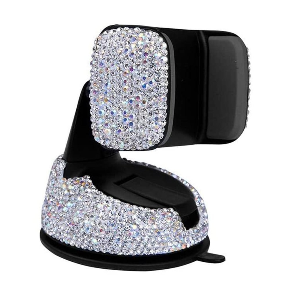 2 in1 360 graden auto mobiele telefoonhouder voor auto dashboard en ventilatierooster met kristal type diamant inleg auto navigatie beugel