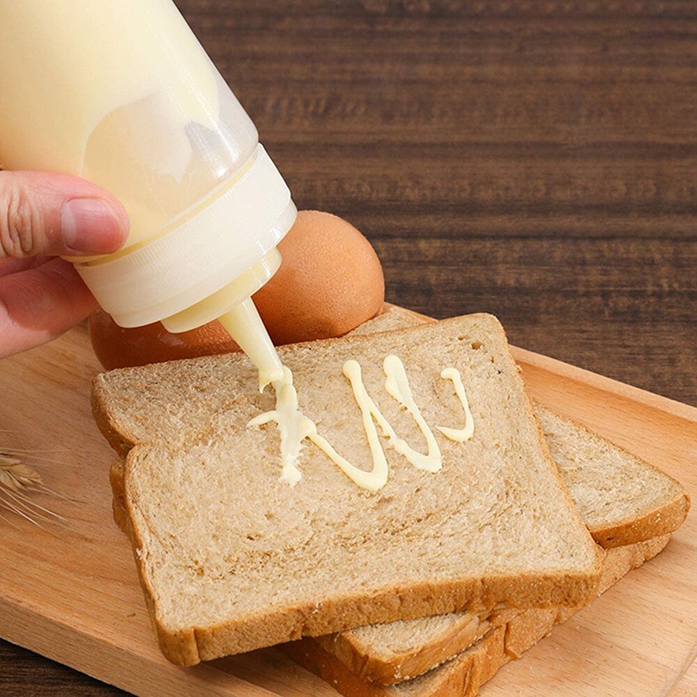 10Pcs Knijpt Flessen Plastic Knijpt Saus Flessen Met Caps Ketchup Salade Dressing Fles M56