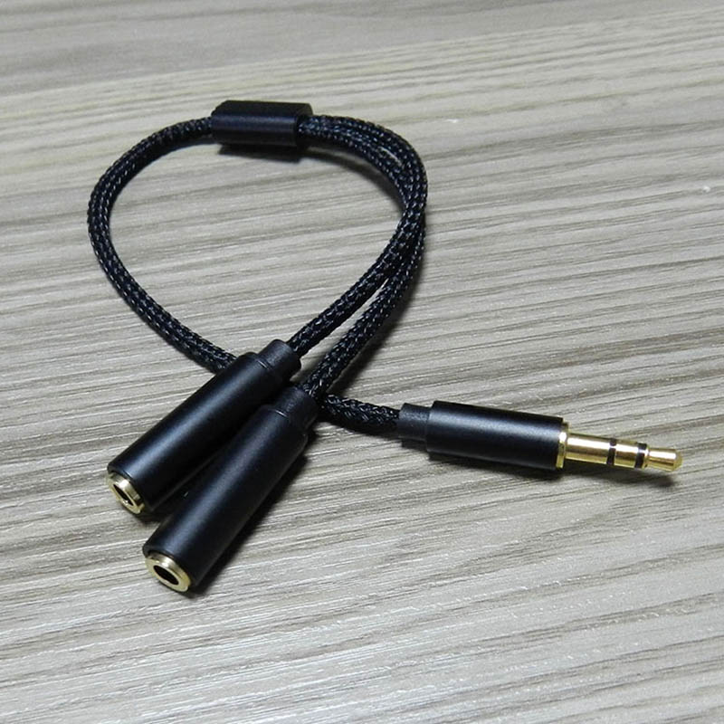 3.5mm hoofdtelefoon splitter verlengkabel audio stereo y splitter (hifi-geluid) 3.5mm 1 mannelijke naar 2 vrouwelijke splitter