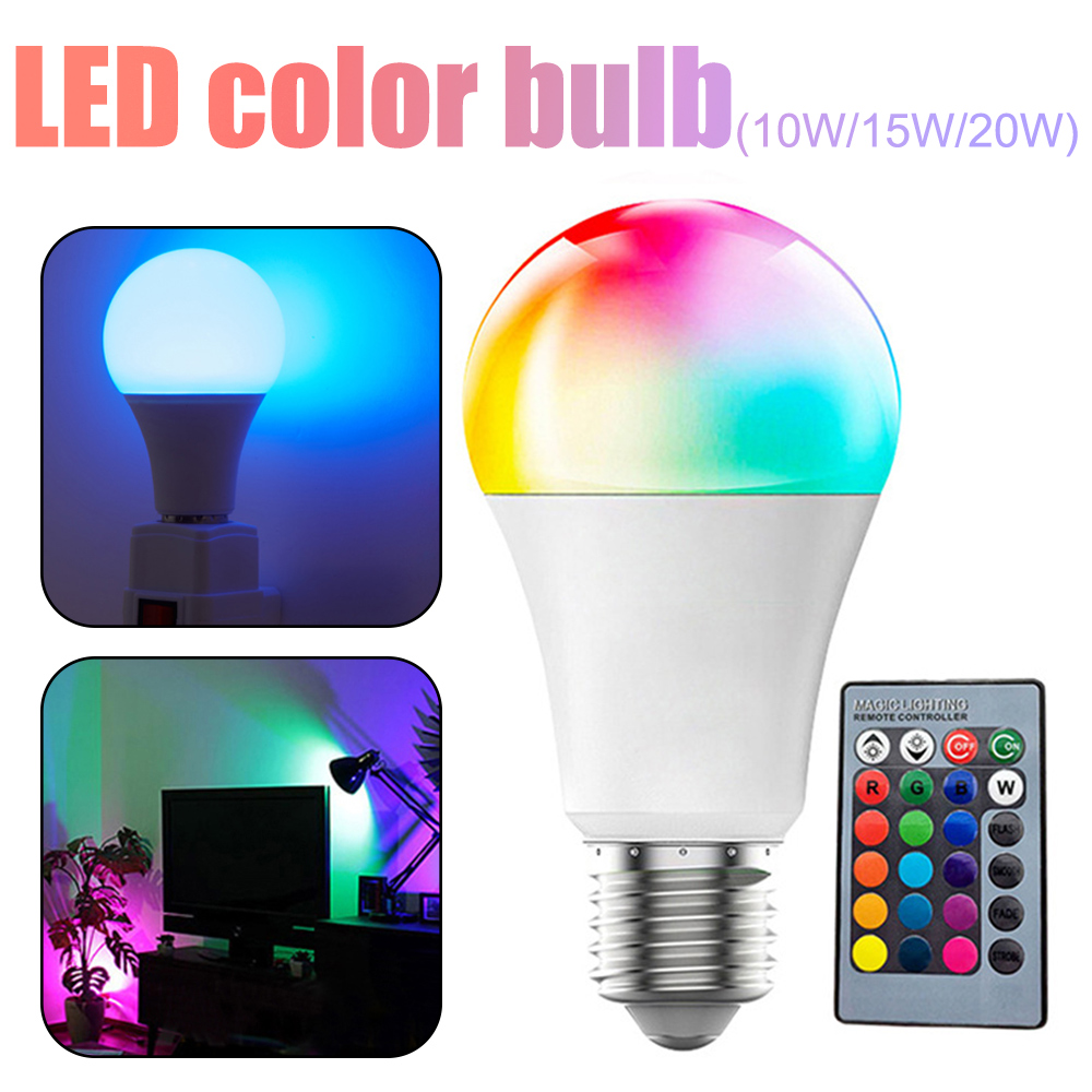 Daakro 16 kleuren RGB-lamp LED veelkleurige lamp E27-basis 220 V huishoudelijke verlichting dimbare LED-spotlamp met afstandsbediening