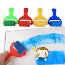 4 Uds DIY niños bebé educativo esponja rodillo Graffiti pintura pincel colorido sello sellos herramienta de juguete