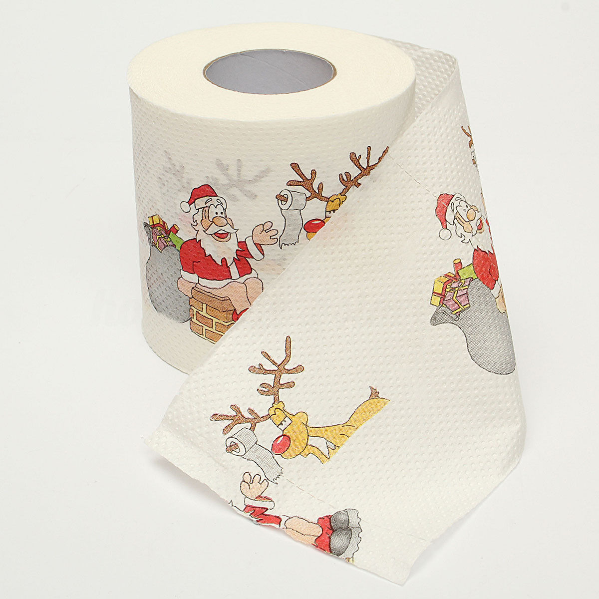 1 Roll Santa Claus Picture Printed Toilet Tissue Cute Craft Safe Hygienic Sanitary Paper Xmas Christmas Party Ornaments