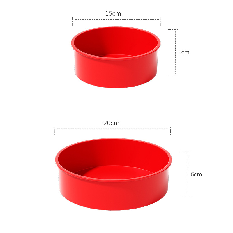 2Pcs Silikon Kuchen Form 6/8 Zoll Kuchen Dosen Antihaft Kuchen Gebäck Mousse Brot Backform Kuchen Pfannen backblech Backen Zubehör