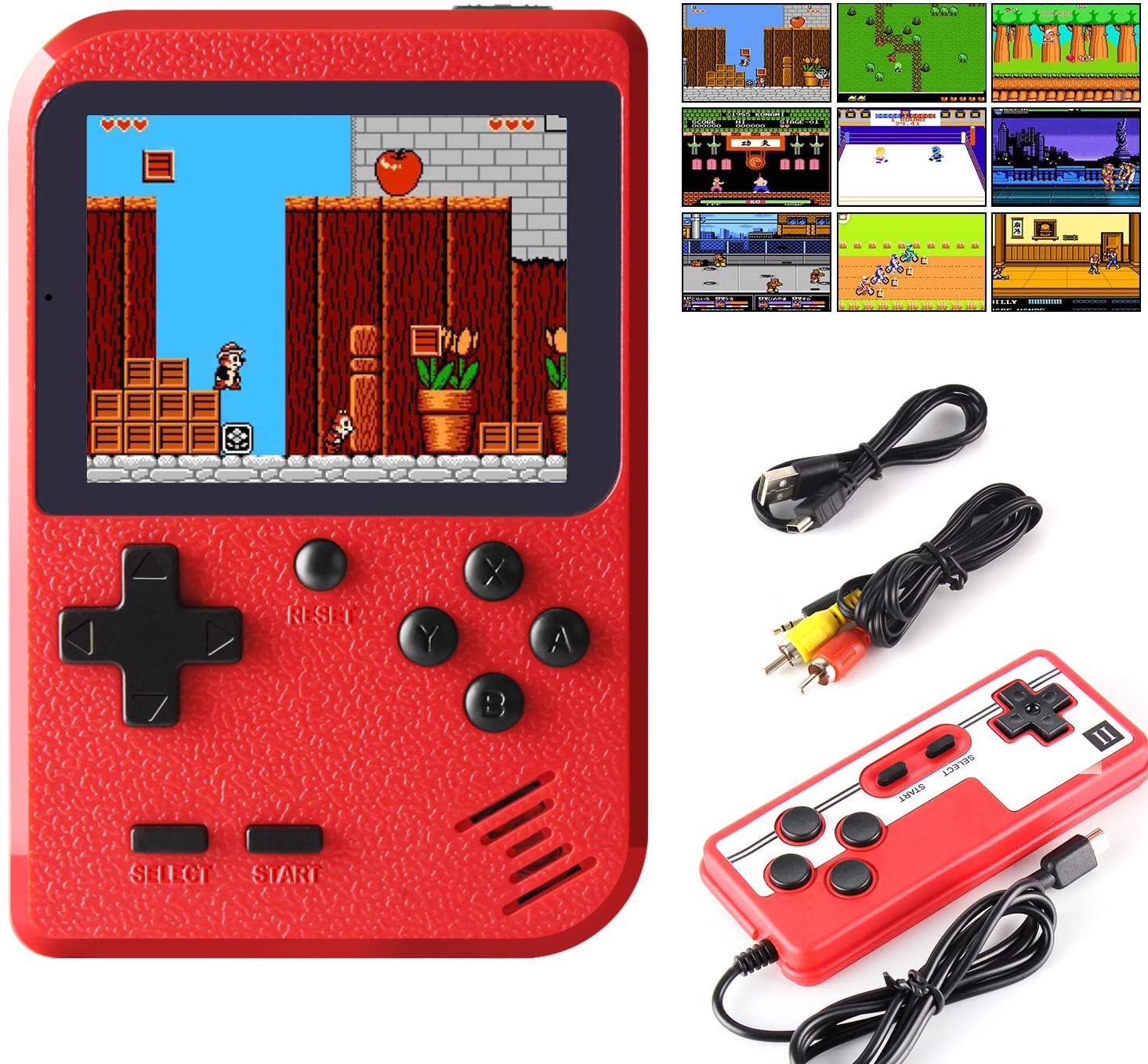 Console di gioco portatili da 3 pollici Console di videogiochi retrò 400 IN 1 lettore di giochi a 8 Bit giocatori di giochi portatili gamepad per regalo per bambini