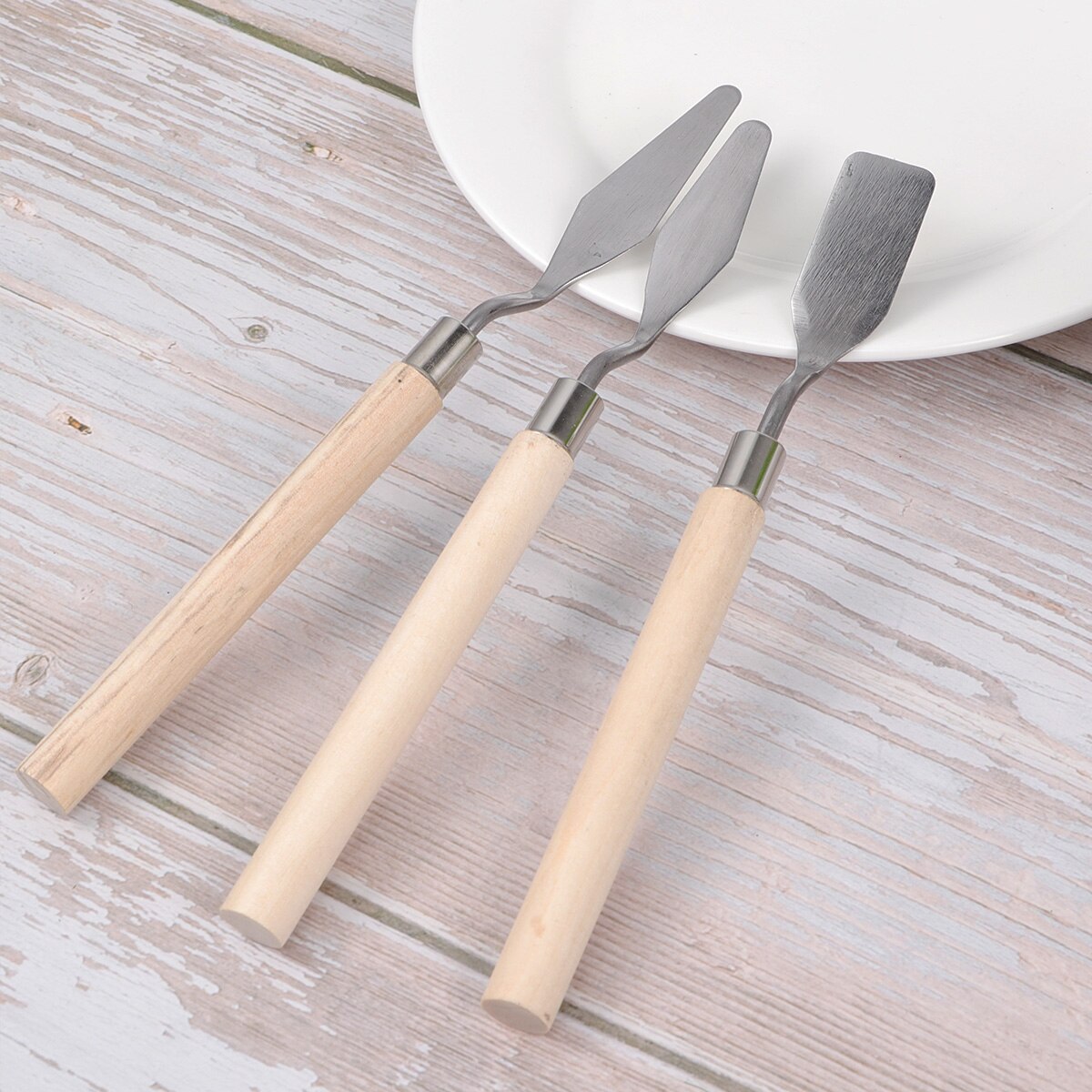 3 pcs Gouache Pigment Mixing Tool Scraper Acrylic Oil Painting Shovel Tool Texture Tool Pick Tip Head Round Head Flat Head Art: Default Title