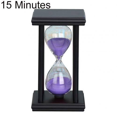 5/15/30Min Houten Zand Klok Zandloper Keuken School Zandloper Timer Home Decor Stijlvolle Ornament Te Plaatsen op Uw Bureau: Black Purple 15min