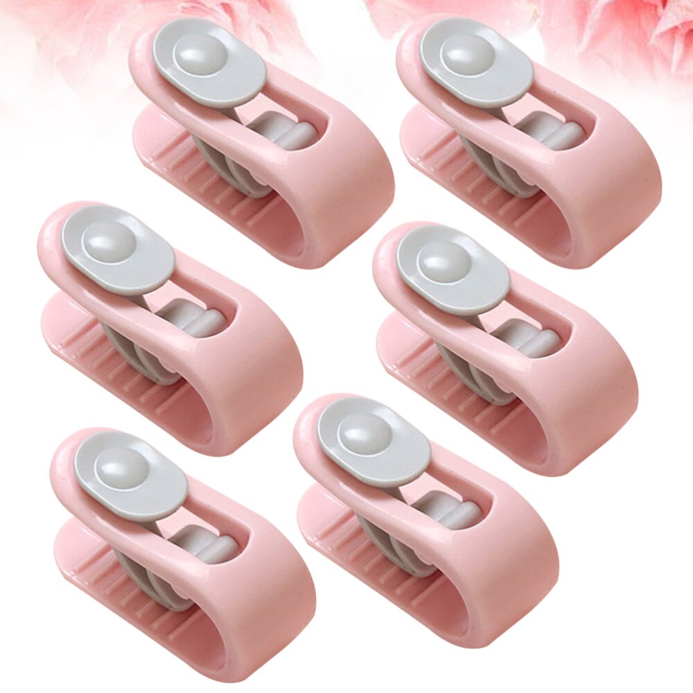 1 ensemble 6 pièces porte-couette housse de couette boucle antidérapante drap de lit pince drap de lit boucle fixe ménage couette fixateur pour hôtel à la maison: Pink