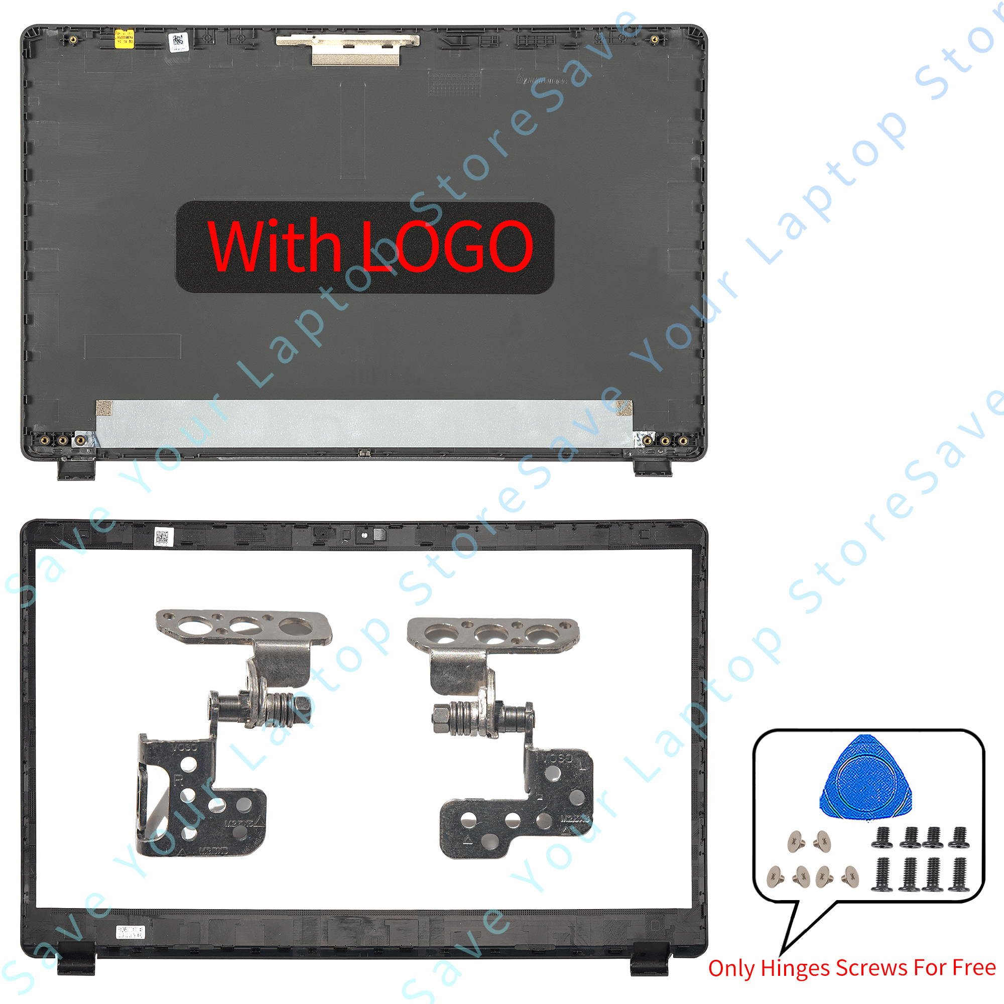 For Aspire 3 A315-54 A315-42/54K/56 N19C1 EX215-51/52 Top Case LCD Back Cover Bezel Hinges Laptop Cases Replace: GRAY