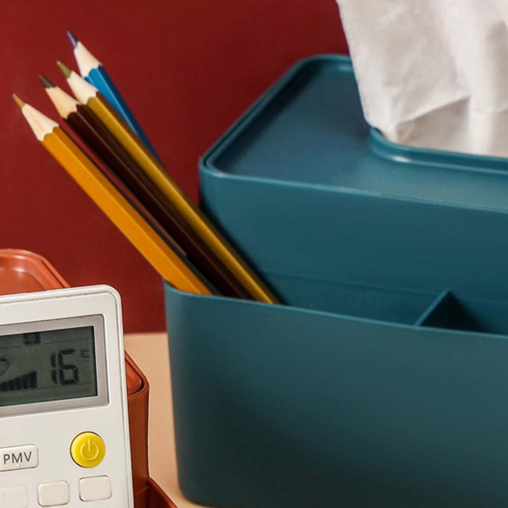 Home Desk Remote Control Phone Tissue Paper Storage Box sort Multifunction Organizer