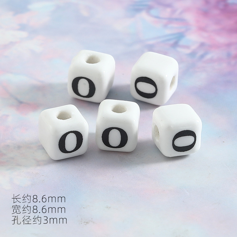 8mm Keramik Buchstabenperlen Diy Schmuck Armbänder Handgefertigtes Accessoire 5/10 Stück