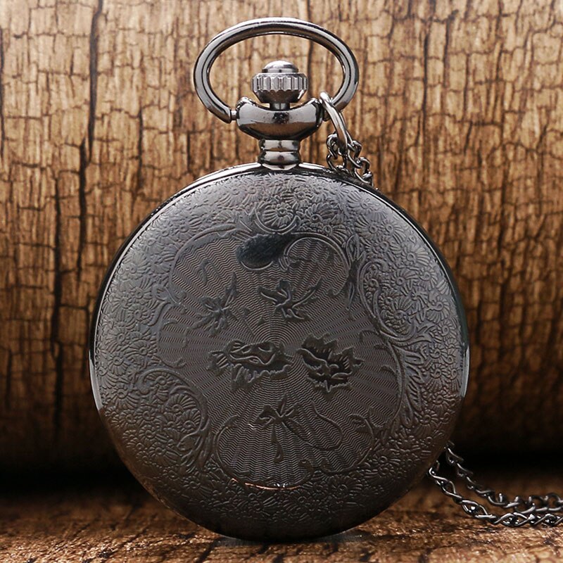 Vintage Black Spider Web Pocket watch with Chain Necklace Pendant Steampunk Hour Antique Necklace P242