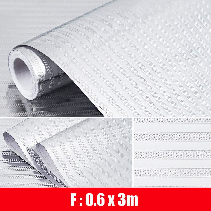 Household Waterproof Cabinets Stickers 0.6m*3/5m Kitchen Oilproof Sticker Table Cover Mat Sticker Self-adhesive Drawer Wallpaper: F(0.6x3m)
