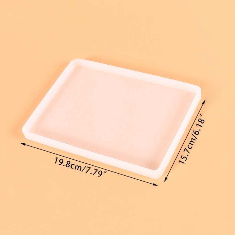 Handmade Rectangle Tray Silicone Mold Crystal Epoxy Mould DIY Coaster Accessories Tool Equipment for DIY Cup Mat Coaster M6CE