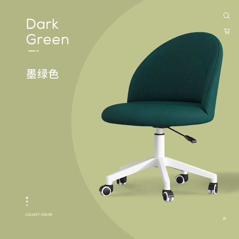 Computer Chair Home Office Chair Comfortable Long-Sitting Lifting Backrest Chair Bedroom Study Seat: Dark green