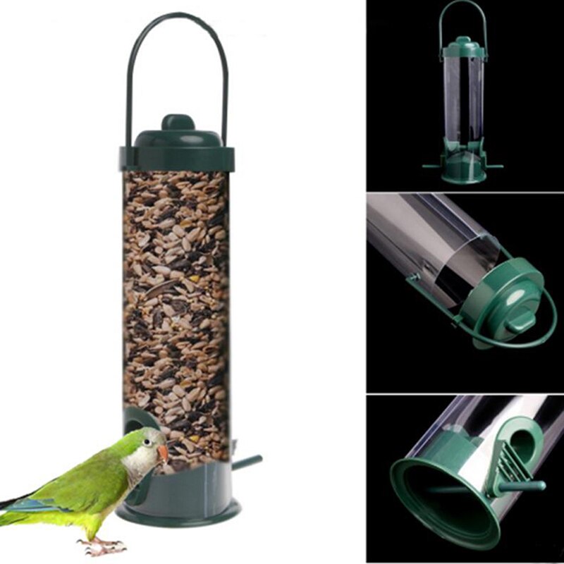 Kæledyr feeder fugle foderautomater foderstation hængende have fugle mad dispenser feedere udendørs plast træ haven dekoration