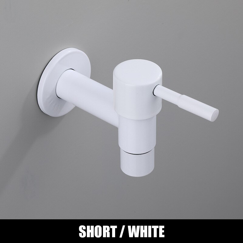 Washing Machine Faucet Bathroom Wall Mount Tap Stainless Steel Outdoor Garden Bibcock WC Balcony Mop Sink Grifo White Black Taps: KC007