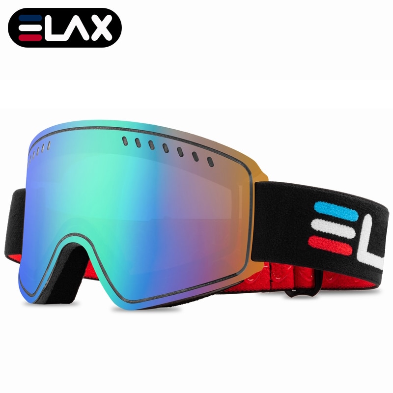 Elax nova marca dupla camada anti-nevoeiro óculos de esqui máscara de esqui óculos de neve snowboard googles homem mulher snowmobile eyewear