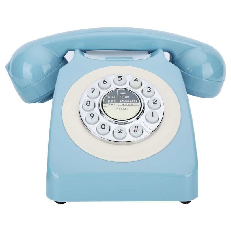 Vaste telefoon met snoer, vaste telefoon met drukknop, europese stijl, retro, antieke oude telefoons voor thuis, kantoor, hotel