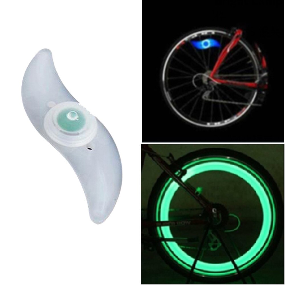 Mærke cykel cykel cykling eger tråd dæk hjul super led lysende lampe luces luz bicicleta kørelys 702: Grøn