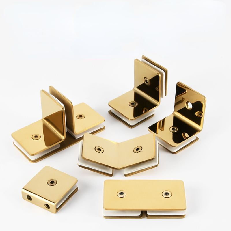 304 edelstahl glas klemme titanium gold L-förmigen dusche zimmer partition code Bad glas armaturen verbindung code