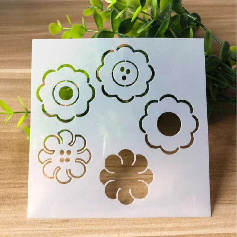 1pc Schablone Wiederverwendbare Malerei Vorlage DIY Blume Werkzeuge Fotoalbum Scrapbooking Färbung Tagebuch Präge Büro Schule Liefert: 11